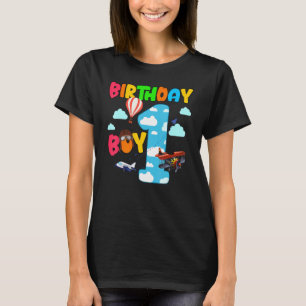 T-shirt 1er Anniversaire Boy Avion Pilote 1 Anniversaire H
