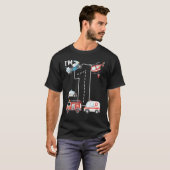 T-shirt 1er Anniversaire Camion d'incendie Ambulance de po (Devant entier)