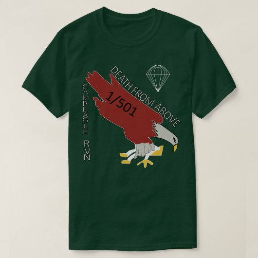 T-shirt 1er Bataillon 501e Parachute Camp Eagle (Design devant)