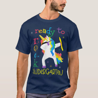 T-shirt 1Er Jour De L'École Unicorne Dabbing Prêt À Rock K