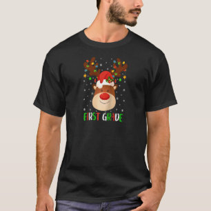 T-shirt 1ère année Escouade Plaid Reindeer Santa Hat Ragla