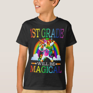 T-shirt 1ère Année Magique Unicorne Premier Jour De Fille 