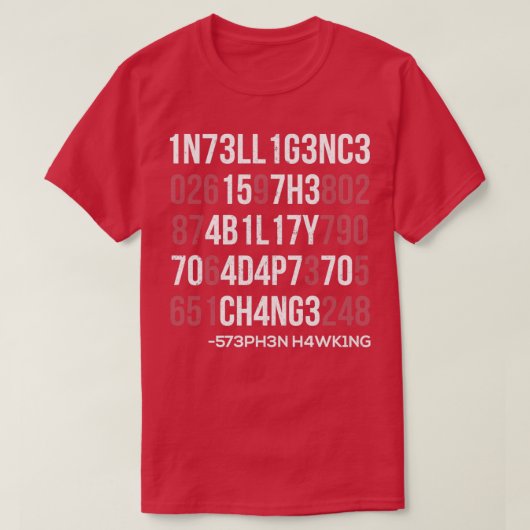 T-shirt 1n73ll1g3nc3 15 7h3 4b1l17y 70 4d4p7 70 ch4ng3 (Design devant)