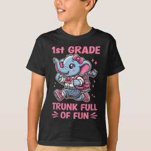 T-shirt 1re année Tronc plein d'amusement Éléphant mignon