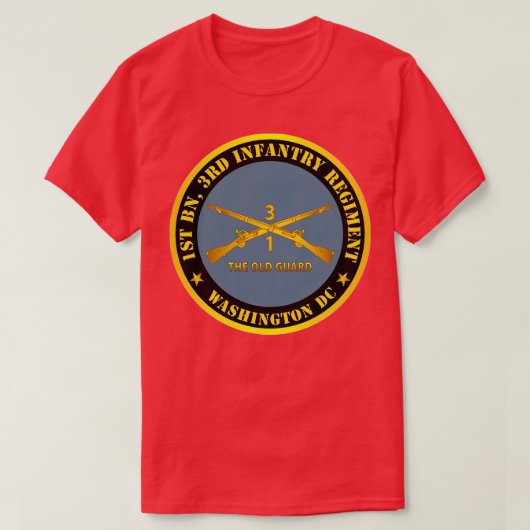 T-shirt 1re Bn 3e Régiment d'infanterie Washington DC L'An (Design devant)