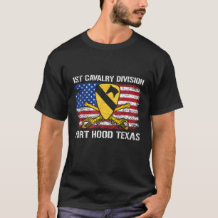 T-shirt 1re division de cavalerie Drapeau US vétéran Fort