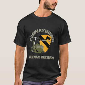 T-shirt 1re division de cavalerie Viêt Nam Vétéran UH1 Gun