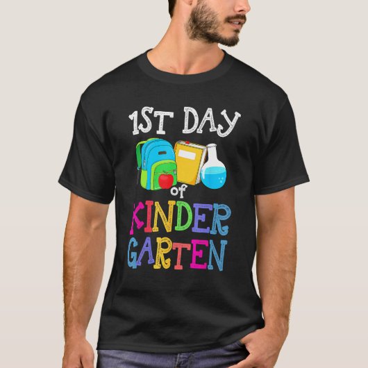 T-shirt 1st Day Of Kindergarten Back To School First Kids (Devant)