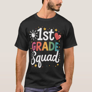 T-shirt 1st First Grade Squad Studenteacher Gift Backo Sch
