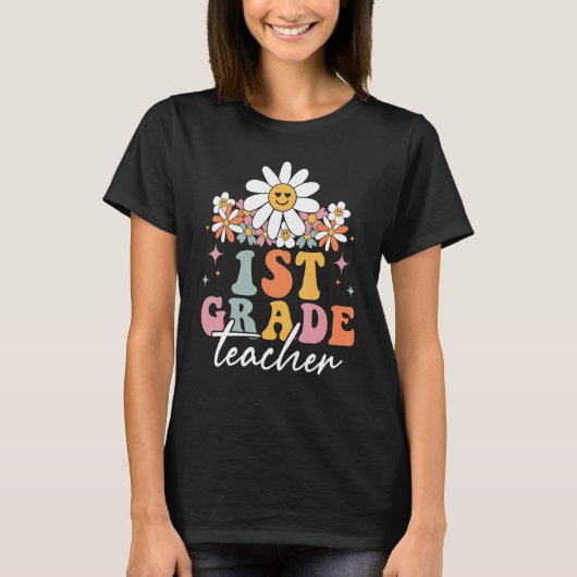 T-shirt 1st Grade First Grade Teacher Hippie Groovy Back T (Devant)