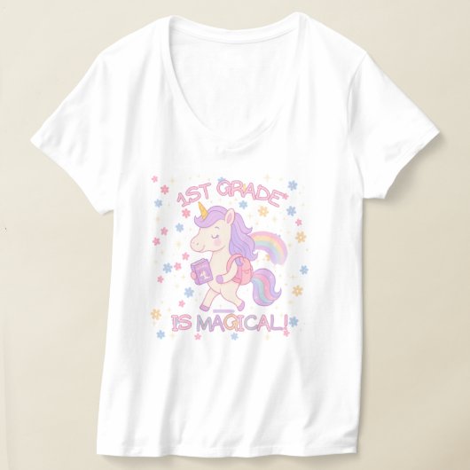 T-shirt 1st Grade is Magical Back to School Unicorn Pastel (Poser)
