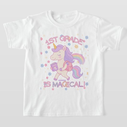T-shirt 1st Grade is Magical Back to School Unicorn Pastel (Poser)