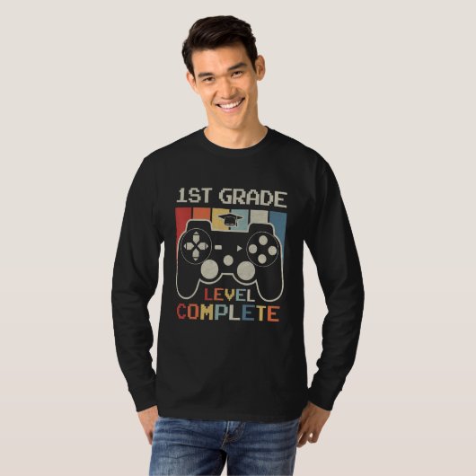 T-shirt 1st Grade Level Complete Game Controller Last Day  (Devant entier)