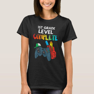 T-shirt 1st Grade Level Complete Gaming Boy Last Day Of Sc