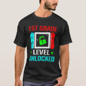 T-shirt 1st Grade Level Unlocked  Back To School Gamer Boy (Devant)