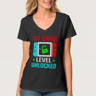 T-shirt 1st Grade Level Unlocked  Back To School Gamer Boy
