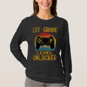 T-shirt 1st Grade Level Unlocked Gamer First Day of School (Devant)