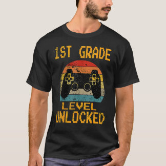 T-shirt 1st Grade Level Unlocked Gamer First Day of School