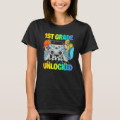 T-shirt 1st Grade Level Unlocked Video Gamers First Day Of (Devant)