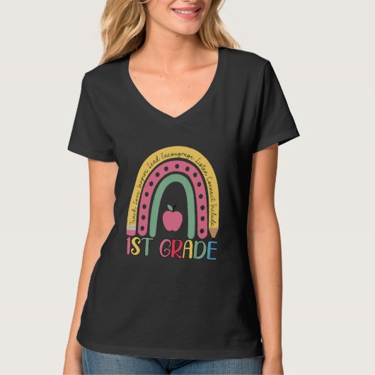 T-shirt 1st Grade Rainbow Team First Grade Teacher Boho Ra (Devant)