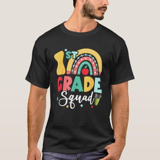 T-shirt 1st Grade Squad Team Funny Back To School Girls Bo (Devant)