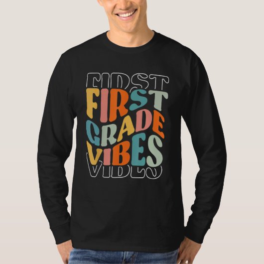 T-shirt 1st Grade Vibes Back To School Hello School Gradua (Devant)