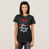 T-shirt 1st Wedding Anniversary for Women Her Mrs Always R (Devant entier)