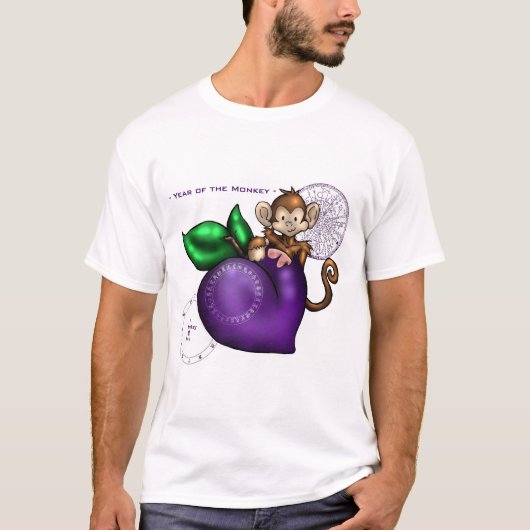 T-shirt 2004 ans du singe ! (prune) (Devant)