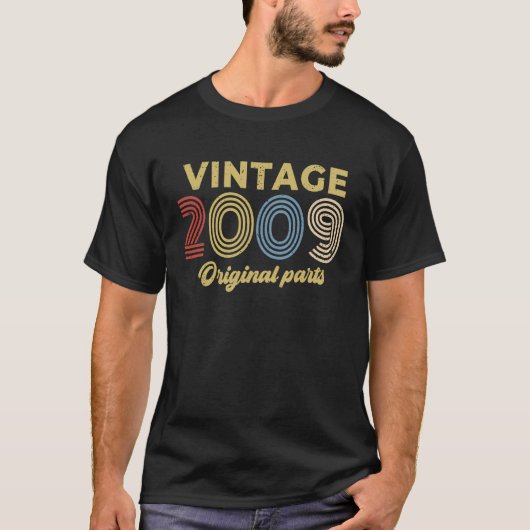 T-shirt 2009 Anniversaire Rétro Anniversaire Vintage 2009  (Devant)