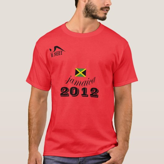 T-shirt 2012 de rouge de la Jamaïque (Devant)