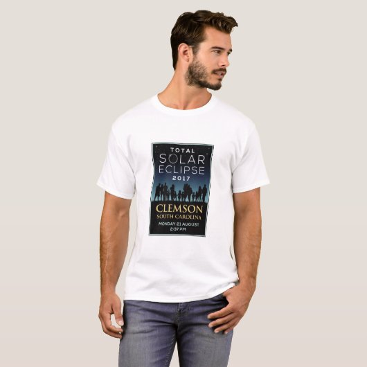 T-shirt 2017 éclipse solaire totale - Clemson, Sc (Devant entier)