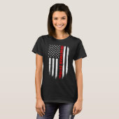 T-shirt 2019 Retraité Firefighter Mince Red Line American (Devant entier)