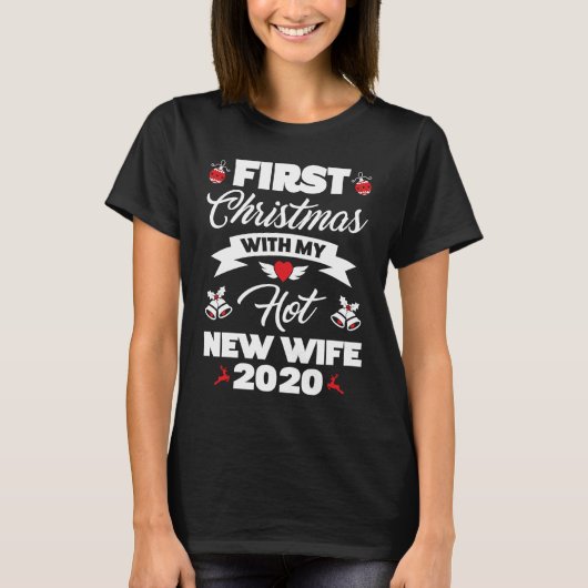 T-shirt 2020 Couple  Idea First Christmas With My Hot New  (Devant)