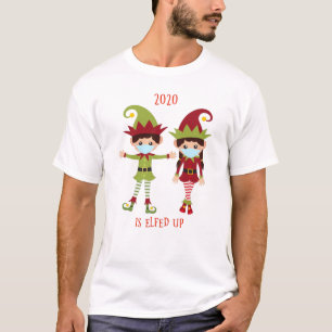 T-shirt 2020 est Elfed UP Funny Covid Noël