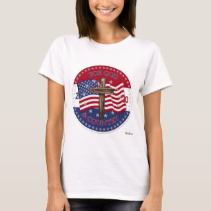T-shirt 2020 Pour Dieu et pays Croix et drapeau américain