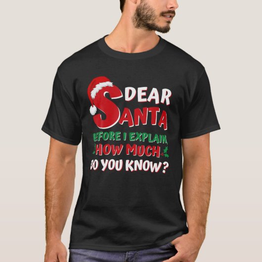 T-shirt 2021 Funny Christmas S Kids Adults Santa I Can Exp (Devant)