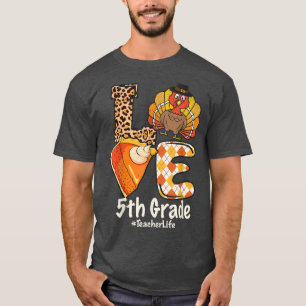 T-shirt 2021 Thanksgiving Love 5e année Enseignant Turquie