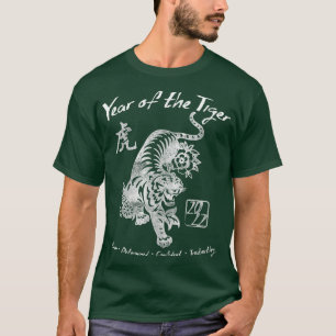 T-shirt 2022 Année du Tigre Chinois Zodiaque Nouvel An Chi