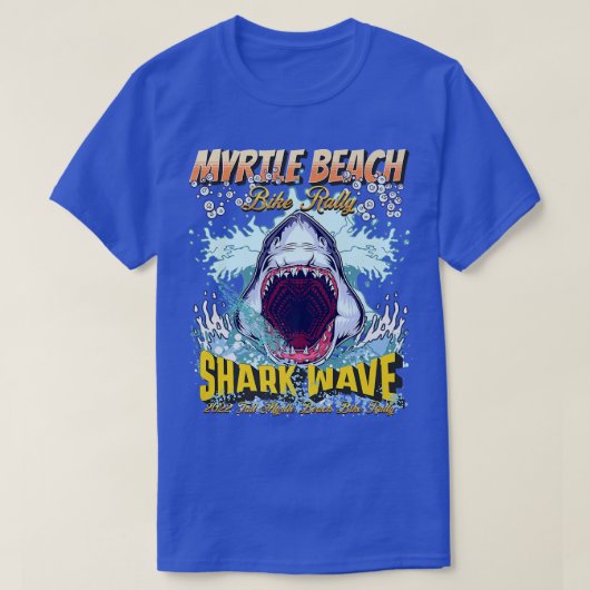 T-SHIRT 2022 CAS DE MYRTLE BEACH BIKE RALLY SHARK WAVE ART (Design devant)