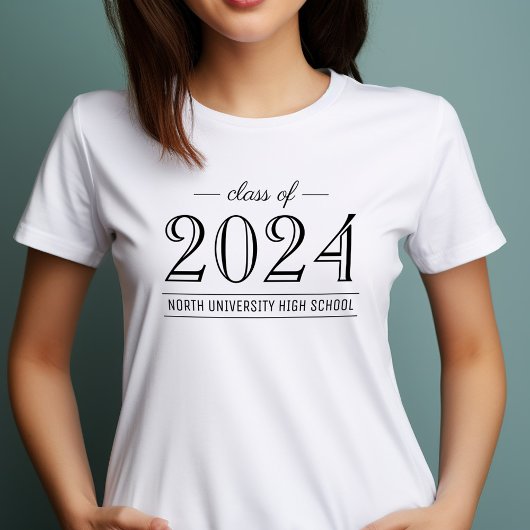 T-shirt 2022 Elegant Black and White Custom Graduation