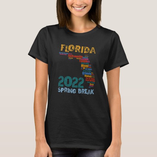 T-shirt 2022 Florida Spring Break Trip Vacay Squad Cities (Devant)