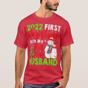 T-shirt 2022 Premier Noël Avec Mon Chaud Nouveau Mari Snow