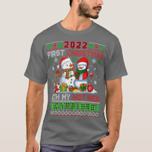 T-shirt 2022 Premier Noël Avec Mon Nouveau Chaud Petit Ami