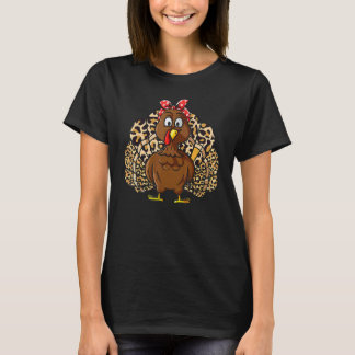 T-shirt 2022 Thanksgiving Leopard Turkey Day Autumn Fall S