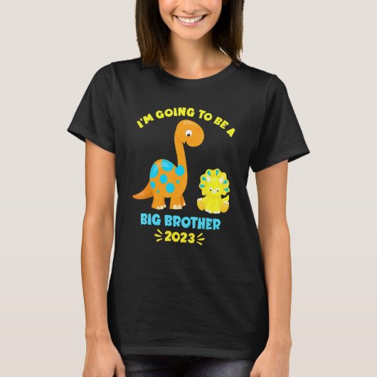 T-shirt 2023 I'm Going To Be A Big Brother Brontosaurus Di (Devant)