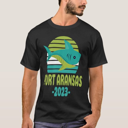 T-shirt 2023 Port Aransas Texas Shark (Devant)