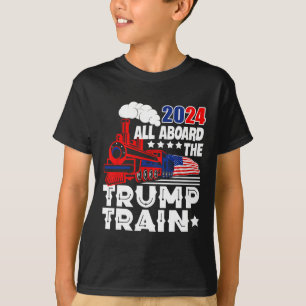 T-shirt 2024 À Bord Du Trump Train Usa American Flag
