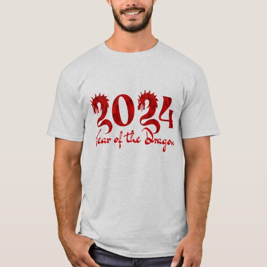T-SHIRT 2024 ANNÉE DU DRAGON ROUGE (Devant)