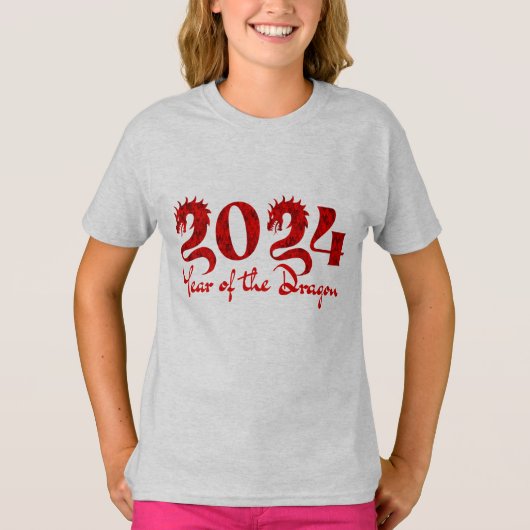 T-SHIRT 2024 ANNÉE DU DRAGON ROUGE (Devant)