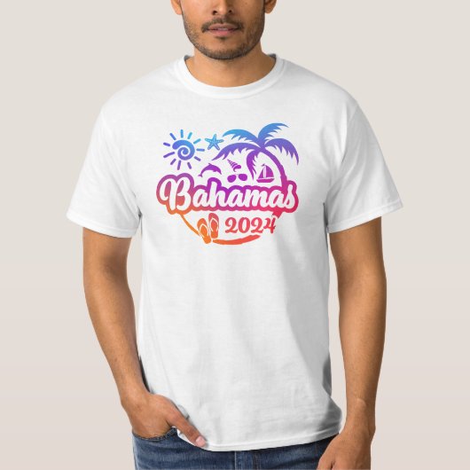 T-shirt 2024 Bahamas Vacation ou Voyage Design (Devant)